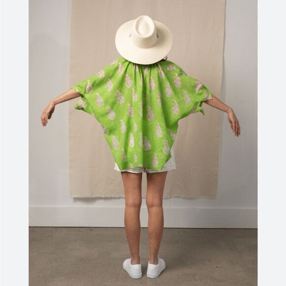 New VIRGINIA JOHNSON ARTIST TUNIC  RED/PINK DRAGONFLOWER - Picture 10 of 10